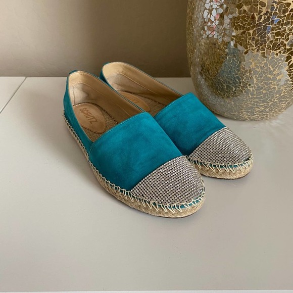 Schutz Cherie Embellished Cap Toe Espadrille Flats - Picture 5 of 13